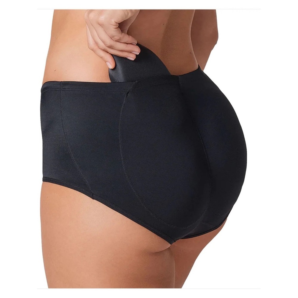 Leonisa Black PadUp Panty Magic Instant Butt Lift Padded Shaping Shorts XL